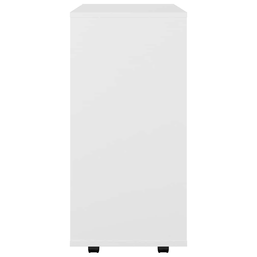 Mobiletto con Rotelle Bianco 60x35x75cm in Legno Ingegnerizzato