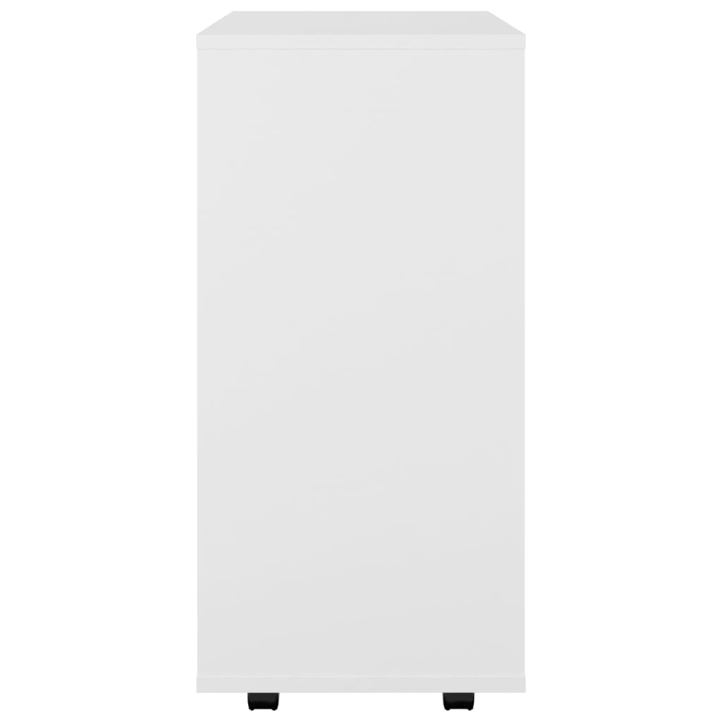 Mobiletto con Rotelle Bianco 60x35x75cm in Legno Ingegnerizzato