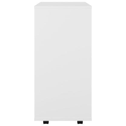 Mobiletto con Rotelle Bianco 60x35x75cm in Legno Ingegnerizzato