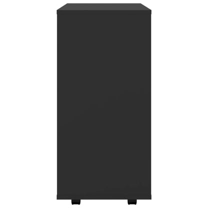 Mobiletto con Ruote Nero 60x35x75 cm in Legno Multistrato - homemem39