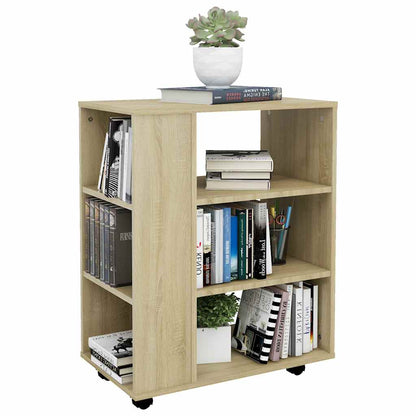 Mobiletto con Ruote Rovere Sonoma 60x35x75 cm Legno Multistrato