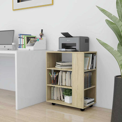 Mobiletto con Ruote Rovere Sonoma 60x35x75 cm Legno Multistrato