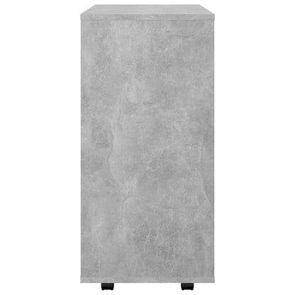 Mobiletto con Ruote Grigio Cemento 60x35x75cm Legno Multistrato