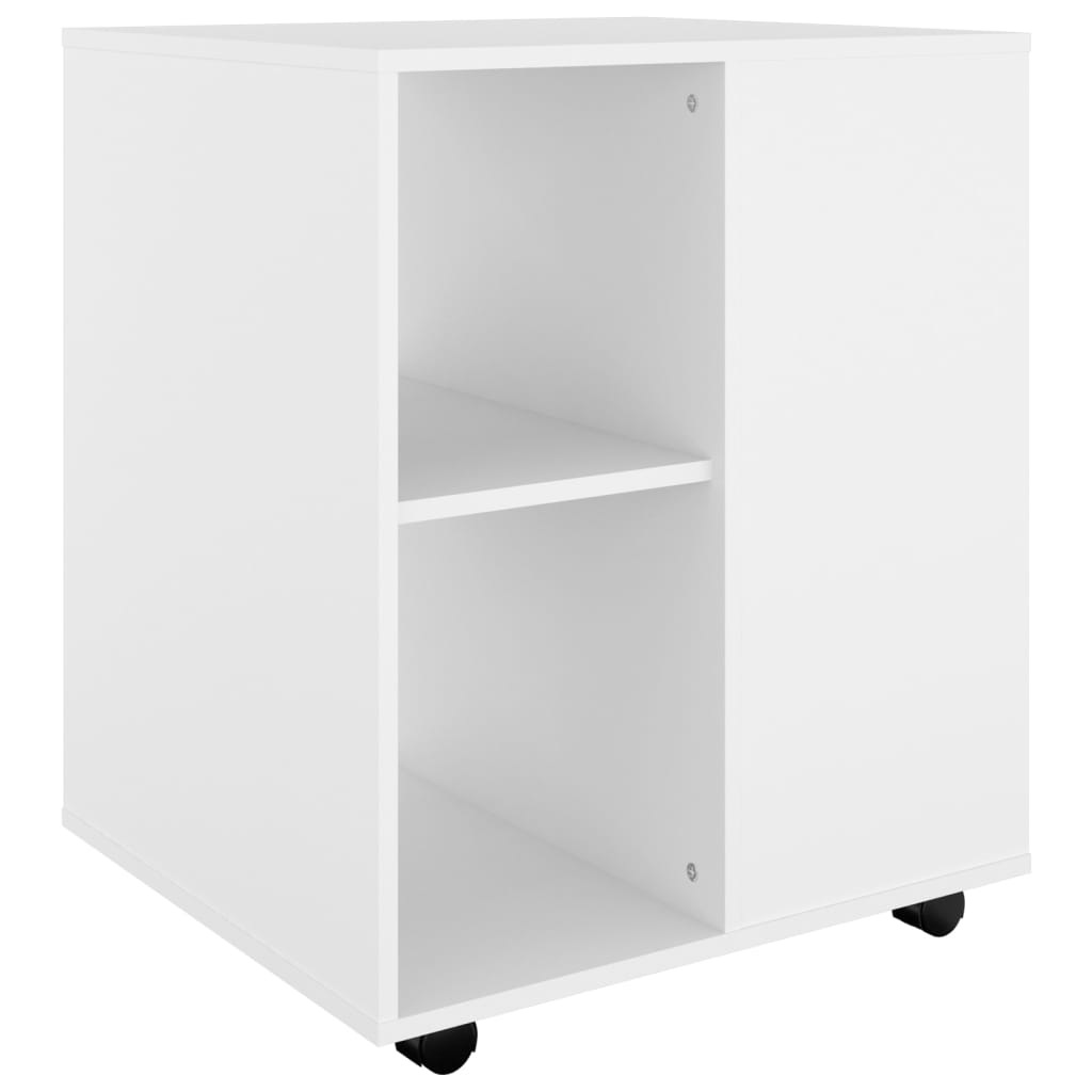 Mobiletto con Ruote Bianco 60x53x72 cm in Legno Multistrato