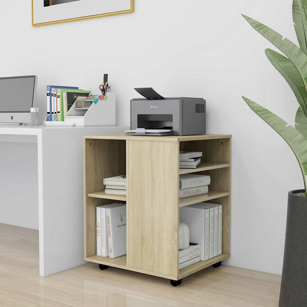 Mobiletto con Ruote Rovere Sonoma 60x53x72 cm Legno Multistrato