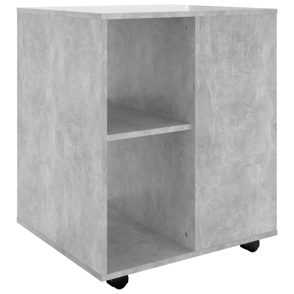 Mobiletto con Ruote Grigio Cemento 60x53x72cm Legno Multistrato - homemem39