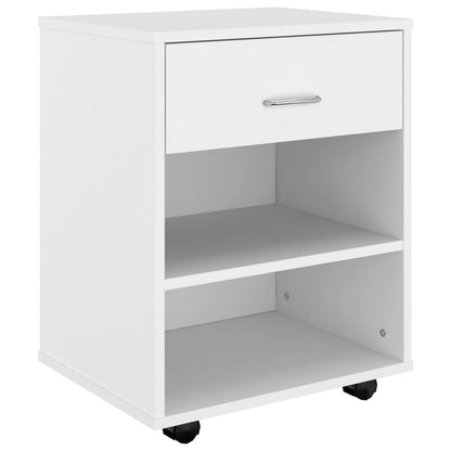 Mobiletto con Ruote Bianco 46x36x59 cm in Legno Multistrato - homemem39