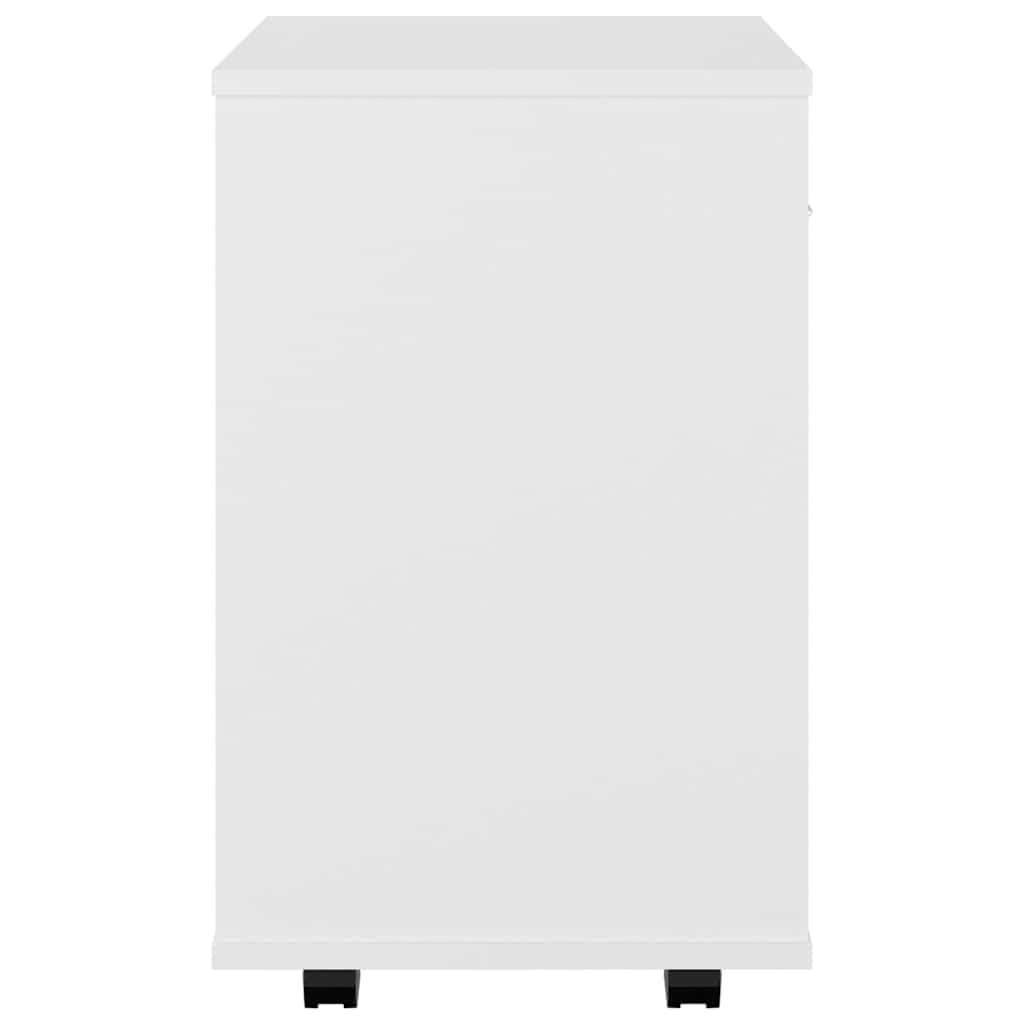 Mobiletto con Ruote Bianco 46x36x59 cm in Legno Multistrato