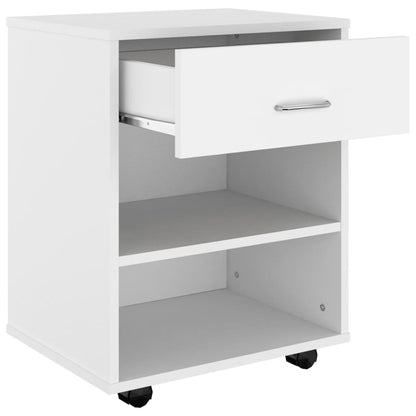 Mobiletto con Ruote Bianco 46x36x59 cm in Legno Multistrato - homemem39