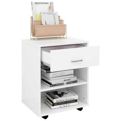 Mobiletto con Ruote Bianco 46x36x59 cm in Legno Multistrato - homemem39