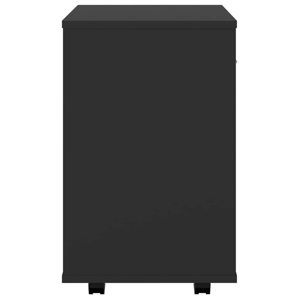 Mobiletto con Ruote Nero 46x36x59 cm in Legno Multistrato