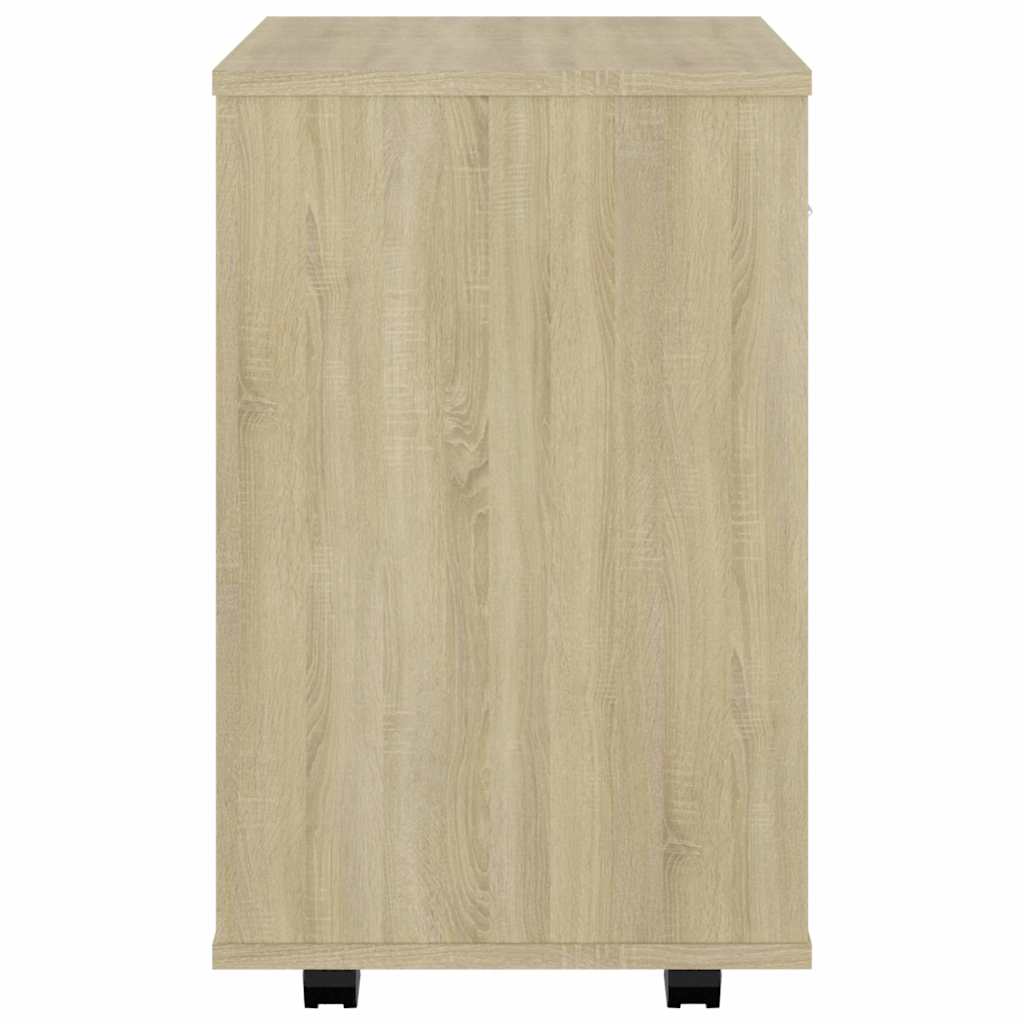 Mobiletto con Ruote Rovere Sonoma 46x36x59 cm Legno Multistrato