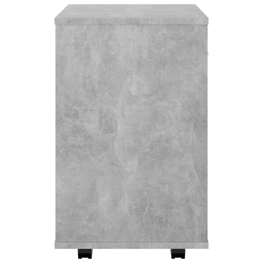 Mobiletto con Ruote Grigio Cemento 46x36x59cm Legno Multistrato - homemem39