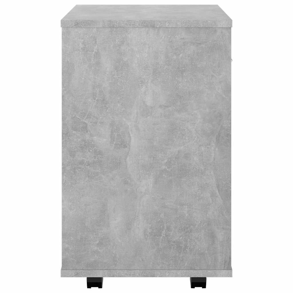 Mobiletto con Ruote Grigio Cemento 46x36x59cm Legno Multistrato