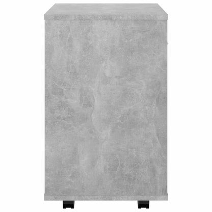 Mobiletto con Ruote Grigio Cemento 46x36x59cm Legno Multistrato