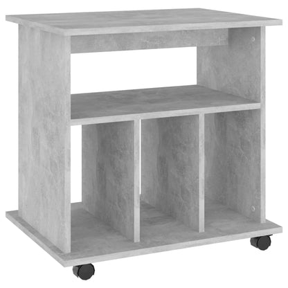 Mobiletto con Ruote Grigio Cemento 60x45x60cm Legno Multistrato - homemem39