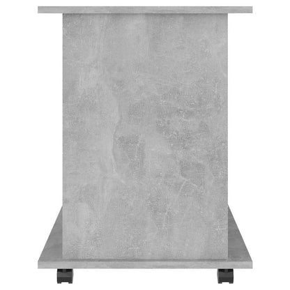 Mobiletto con Ruote Grigio Cemento 60x45x60cm Legno Multistrato