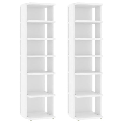 Scarpiere 2 pz Bianche 27,5x27x102 cm in Legno Multistrato - homemem39