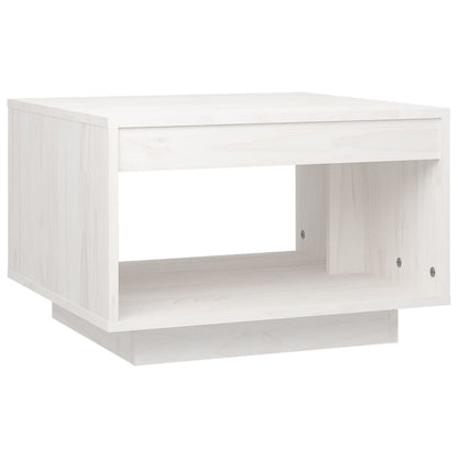 Tavolino da Salotto Bianco 50x50x33,5 cm Legno Massello di Pino | homemem39