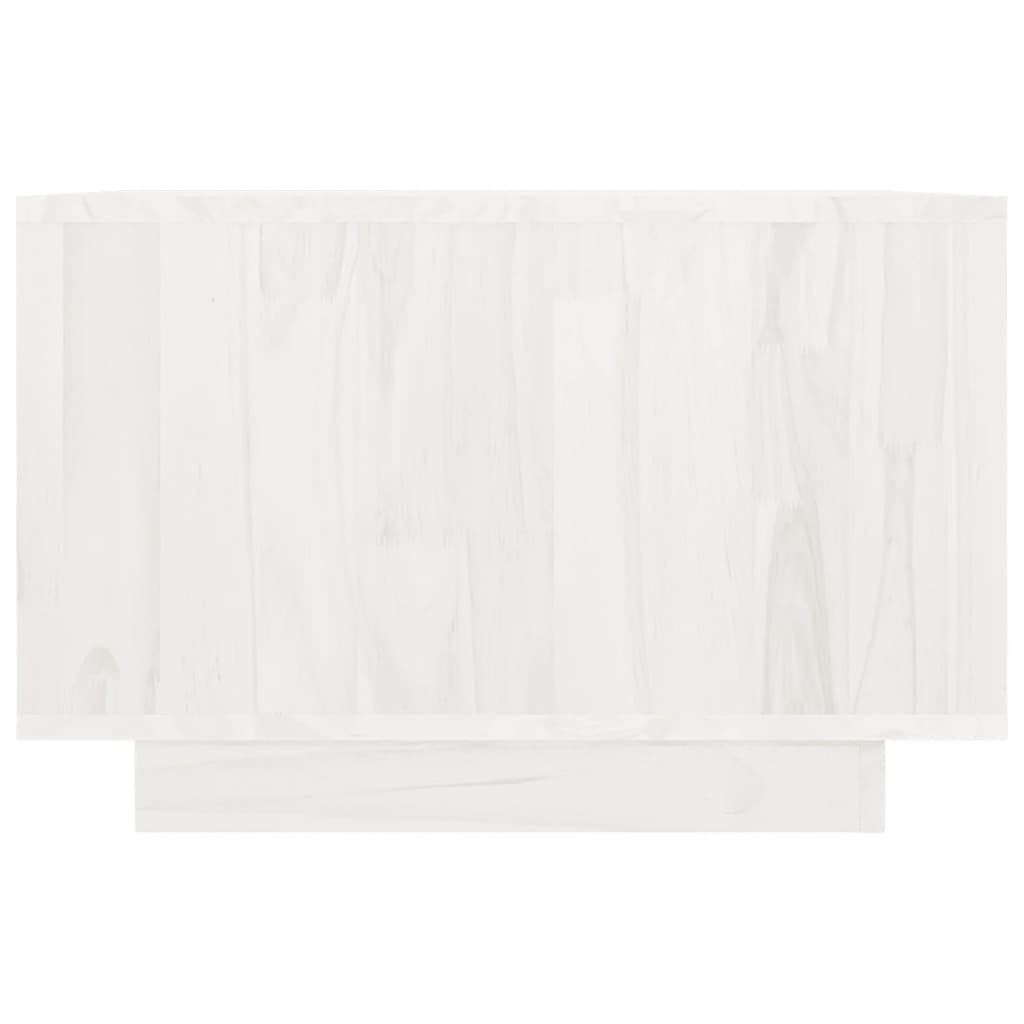 Tavolino da Salotto Bianco 50x50x33,5 cm Legno Massello di Pino | homemem39