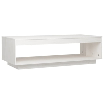 Tavolino da Salotto Bianco 110x50x33,5 cm in Legno di Pino | homemem39