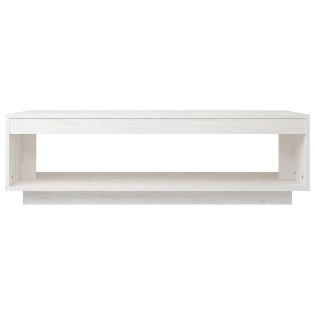 Tavolino da Salotto Bianco 110x50x33,5 cm in Legno di Pino | homemem39