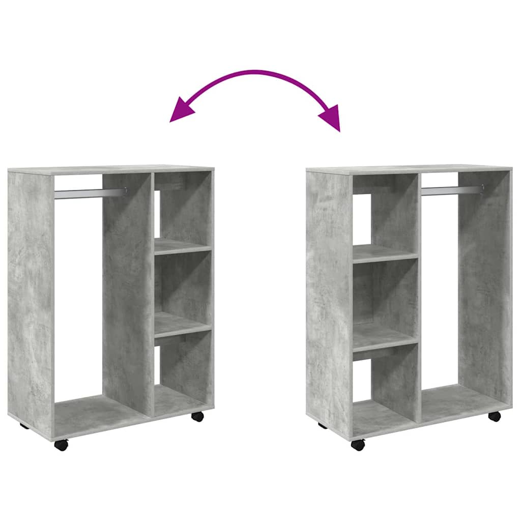 Armadio Grigio Cemento 80x40x110 cm in Legno Multistrato