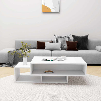 Tavolino da Salotto Bianco 102x55x42 cm Legno Legno Multistrato | homemem39