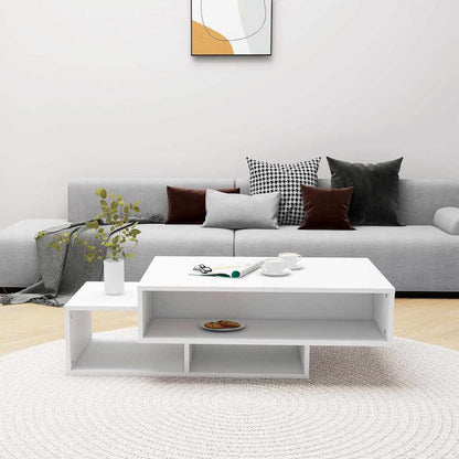 Tavolino da Salotto Bianco 102x55x42 cm Legno Legno Multistrato