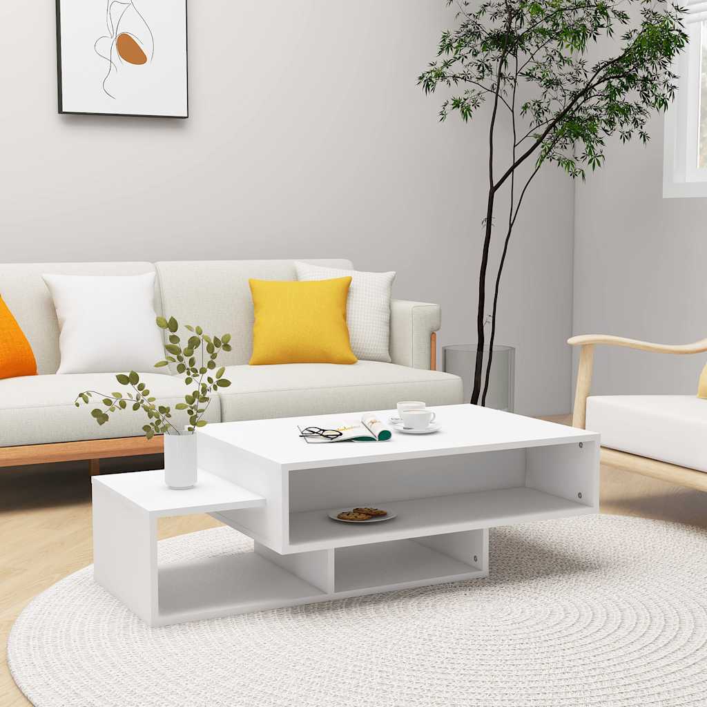 Tavolino da Salotto Bianco 102x55x42 cm Legno Legno Multistrato | homemem39