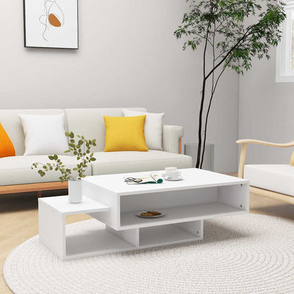 Tavolino da Salotto Bianco 102x55x42 cm Legno Legno Multistrato | homemem39