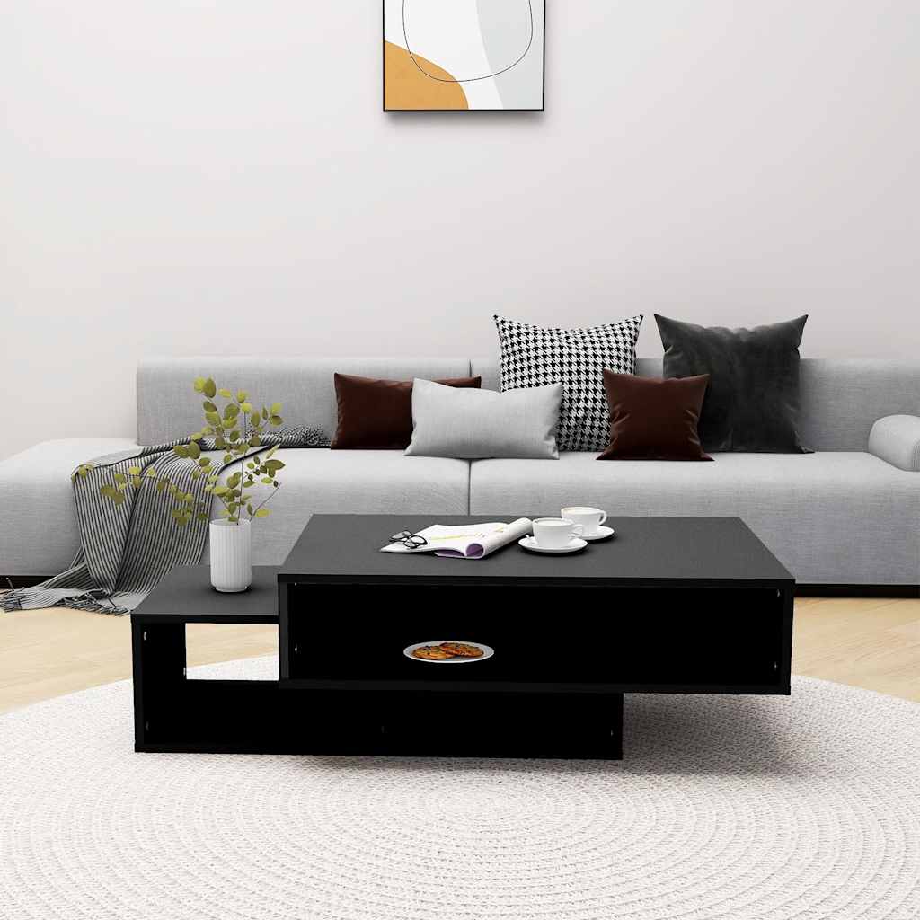 Tavolino da Salotto Nero 105x55x32 cm in Truciolato | homemem39