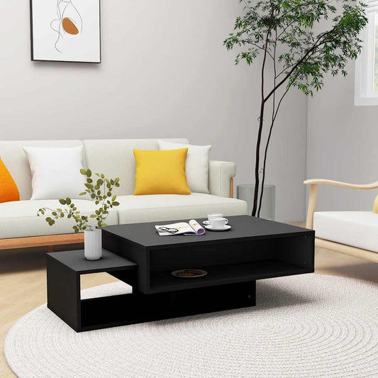 Tavolino da Salotto Nero 105x55x32 cm in Truciolato | homemem39