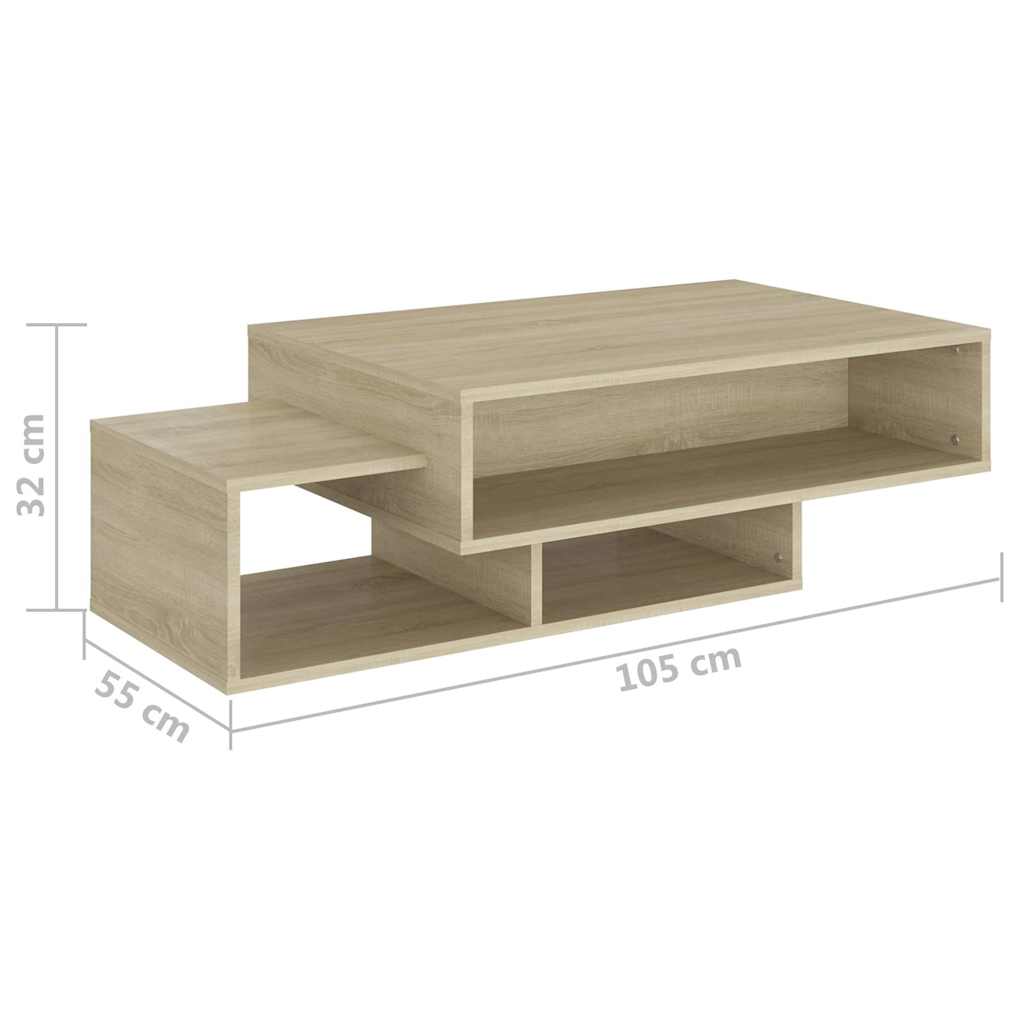 Tavolino da Salotto Rovere Sonoma 105x55x32cm Legno Multistrato