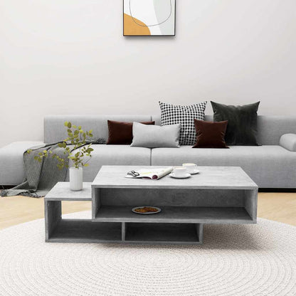Tavolino Salotto Grigio Cemento 105x55x32 cm Legno Multistrato
