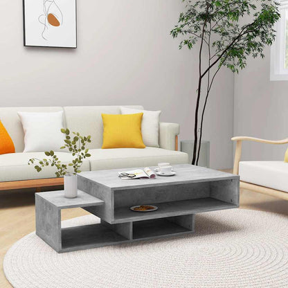 Tavolino Salotto Grigio Cemento 105x55x32 cm Legno Multistrato