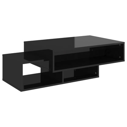 Tavolino da Salotto Nero Lucido 105x55x32 cm in Truciolato