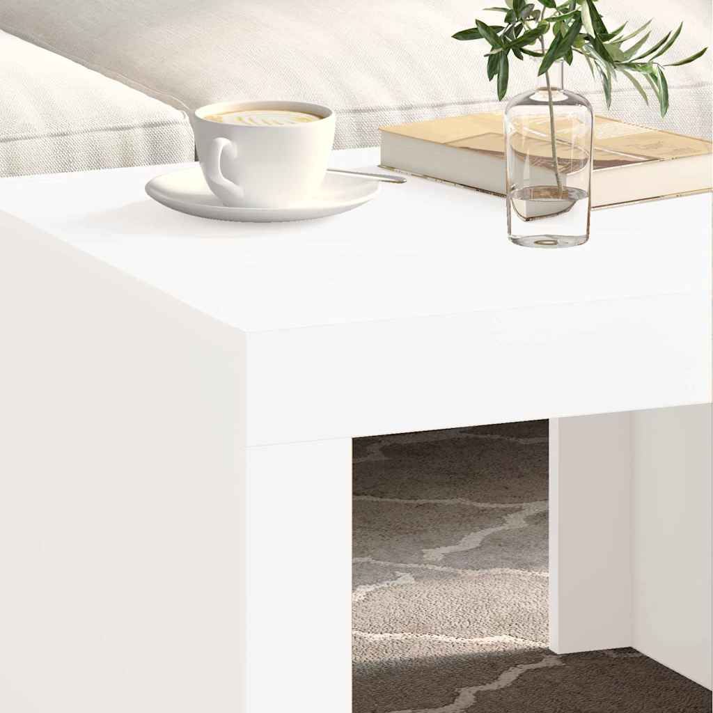 Tavolino da Salotto Bianco 50x50x35 cm in Legno Multistrato