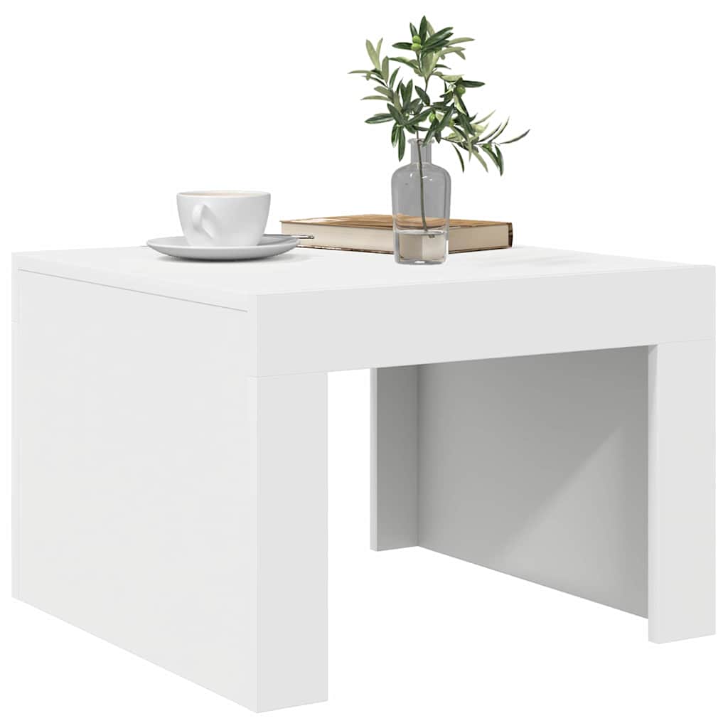 Tavolino da Salotto Bianco 50x50x35 cm in Legno Multistrato