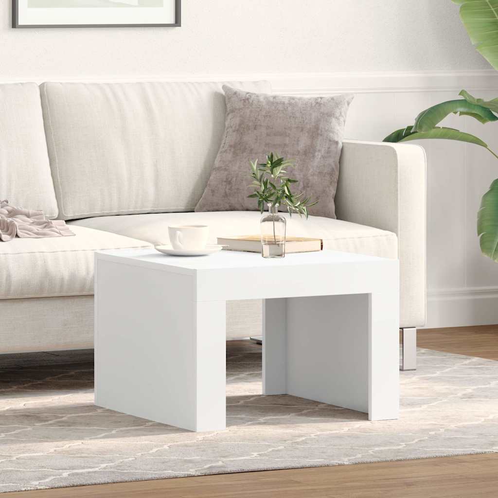Tavolino da Salotto Bianco 50x50x35 cm in Legno Multistrato