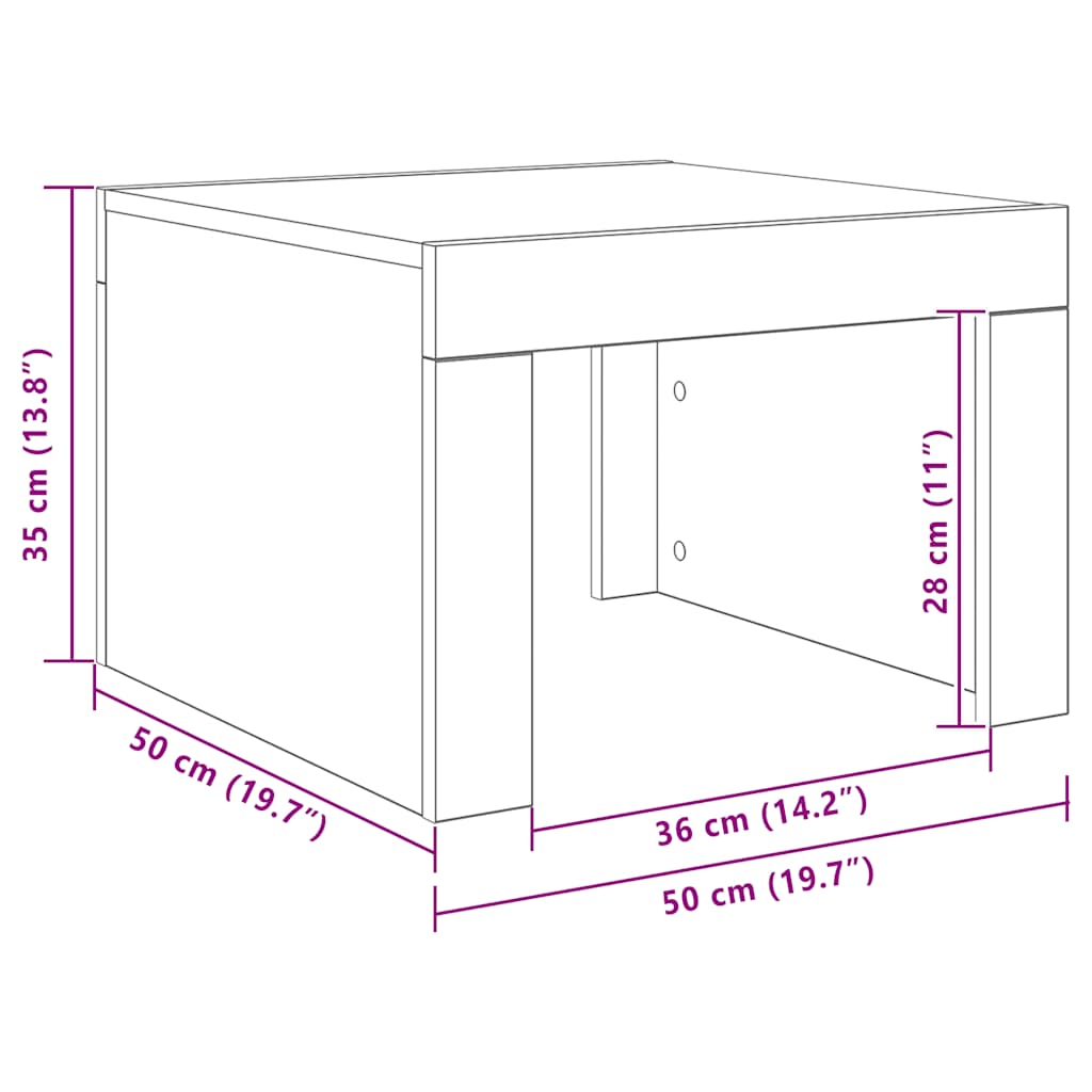Tavolino da Salotto Grigio Cemento 50x50x35 cm in Truciolato | homemem39