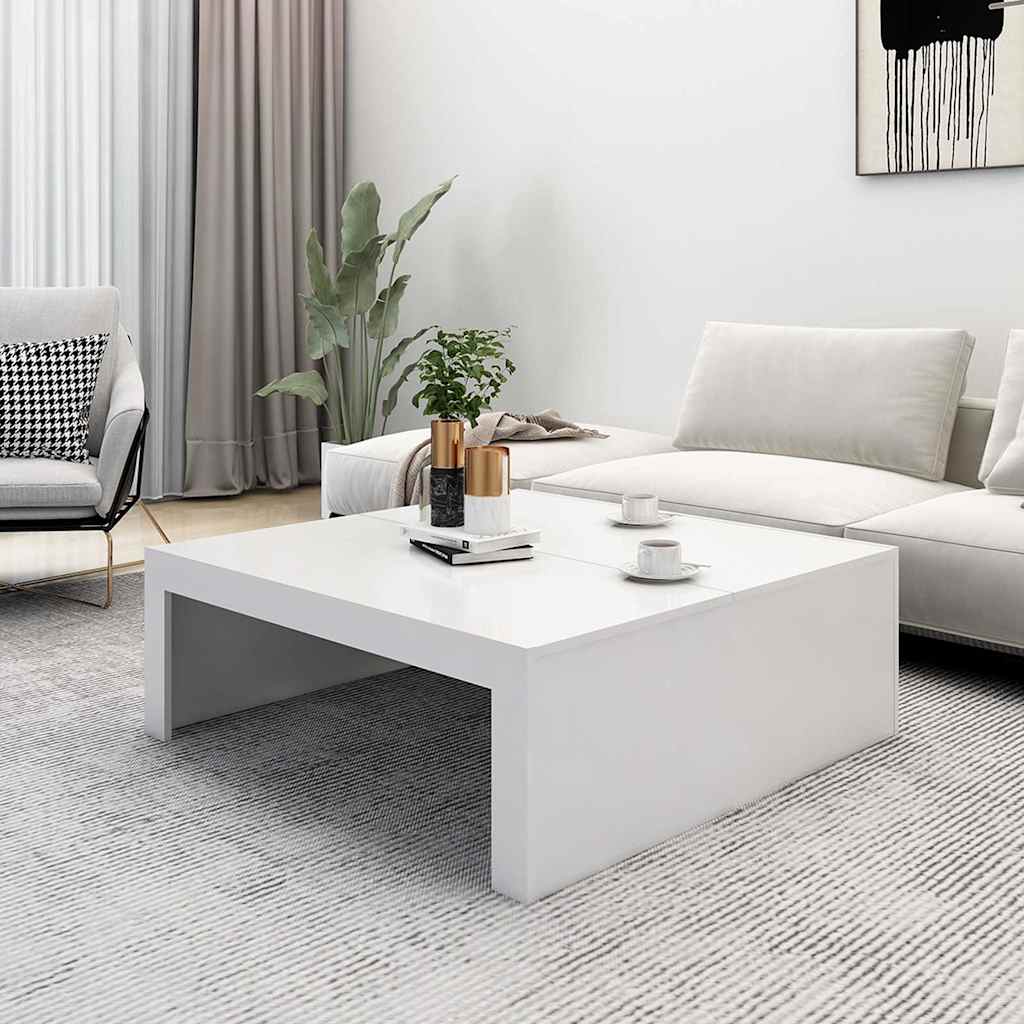 Tavolino da Salotto Bianco 100x100x35 cm Truciolato | homemem39
