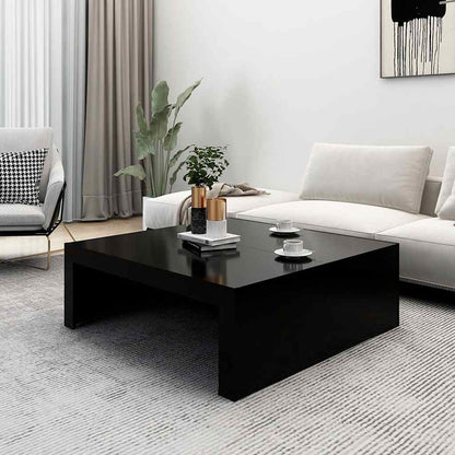 Tavolino da Salotto Nero 100x100x35 cm in Legno Multistrato