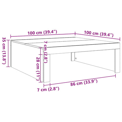 Tavolino da Salotto Nero 100x100x35 cm in Legno Multistrato