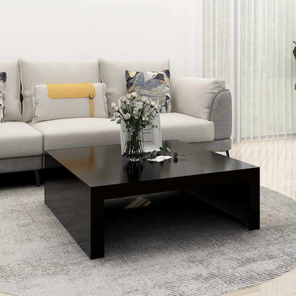 Tavolino da Salotto Nero 100x100x35 cm in Legno Multistrato