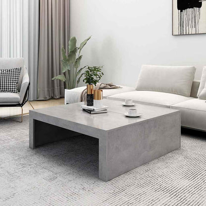 Tavolino da Salotto Grigio Cemento 100x100x35 cm Truciolato | homemem39