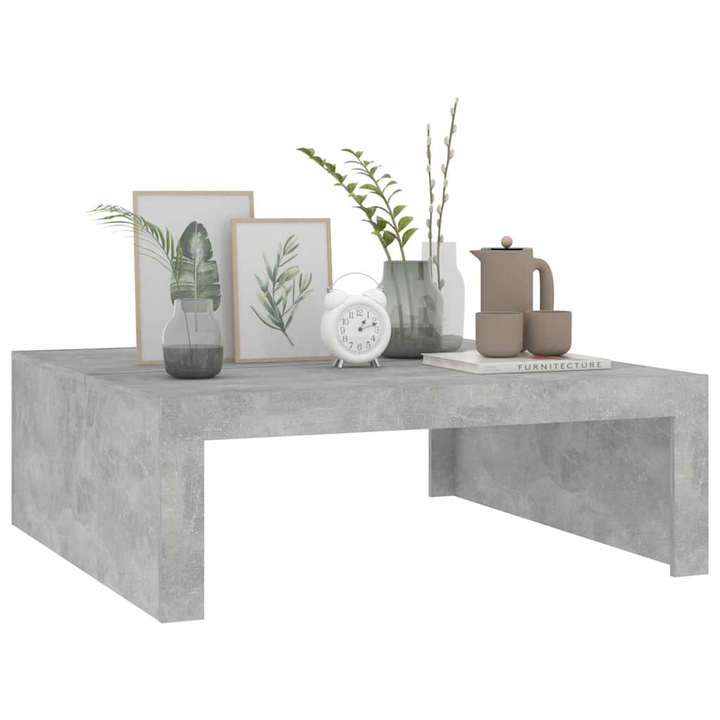 Tavolino Salotto Grigio Cemento 100x100x35 cm Legno Multistrato