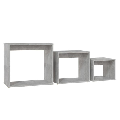 Tavolini Impilabili 3 pz Grigio Cemento in Truciolato | homemem39