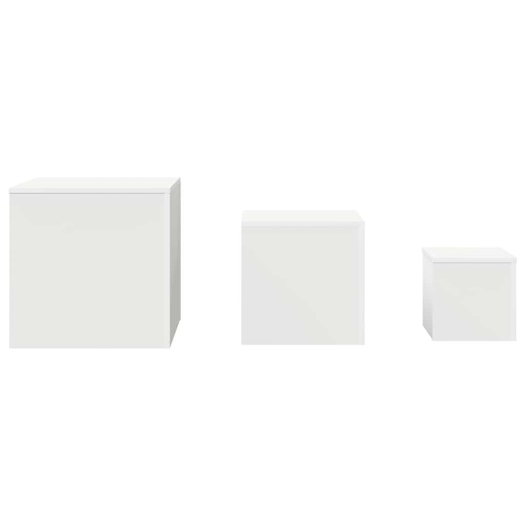 Tavolini laterali 3 pz bianchi in legno ingegnerizzato - homemem39