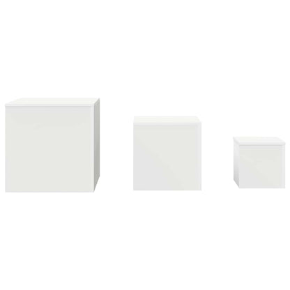 Tavolini laterali 3 pz bianchi in legno ingegnerizzato - homemem39